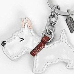 NEW Coach Scottie Dog Keychain fob key F62936